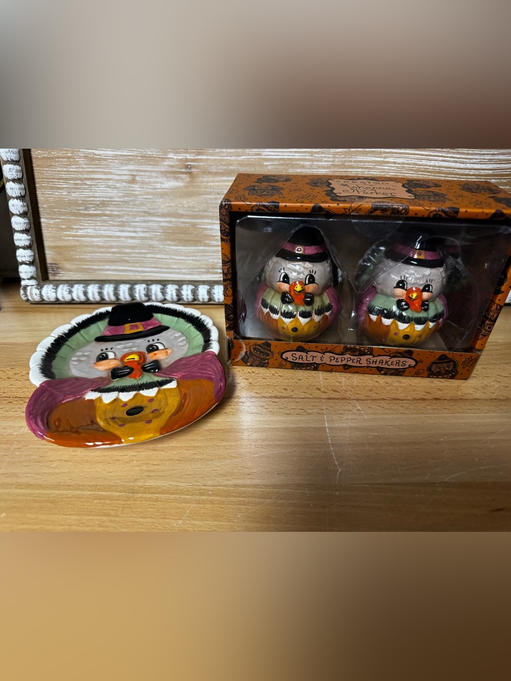 Johanna Parker Thanksgiving Turkey Spoon Rest and salt and pepper
